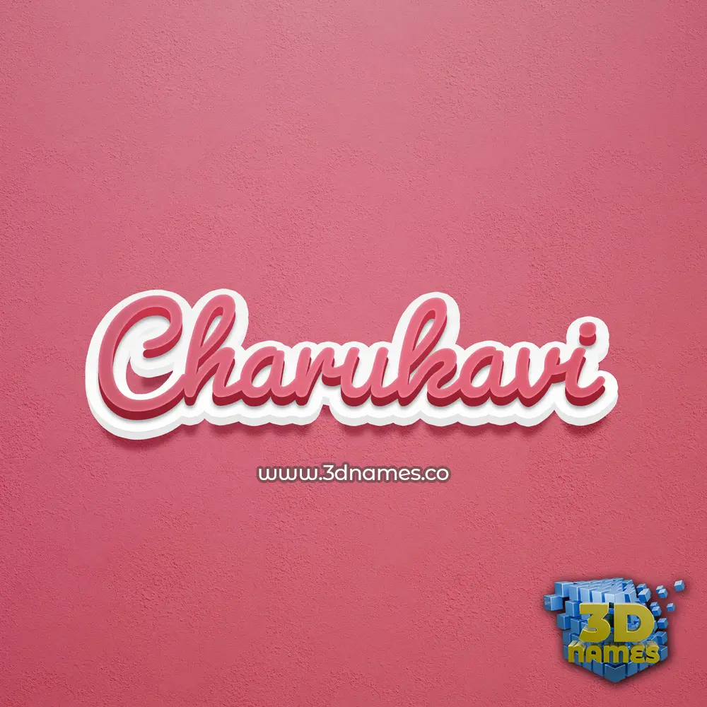 charukavi in Red Scribble style - 3D name wallpaper