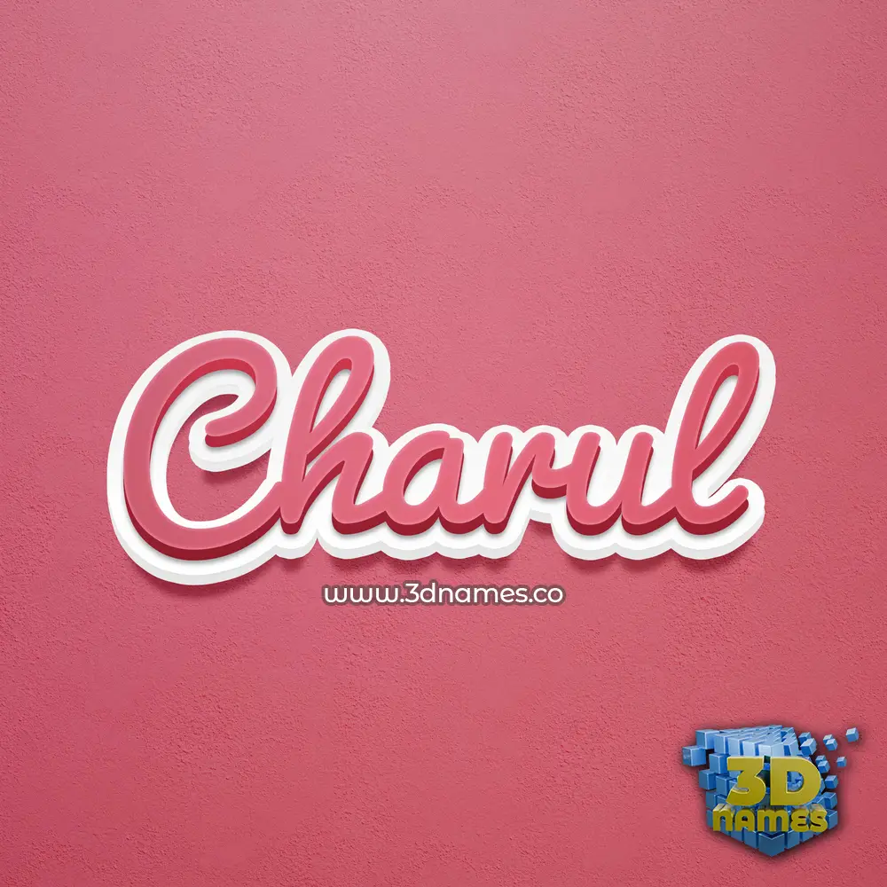 charul in Red Scribble style - 3D name wallpaper