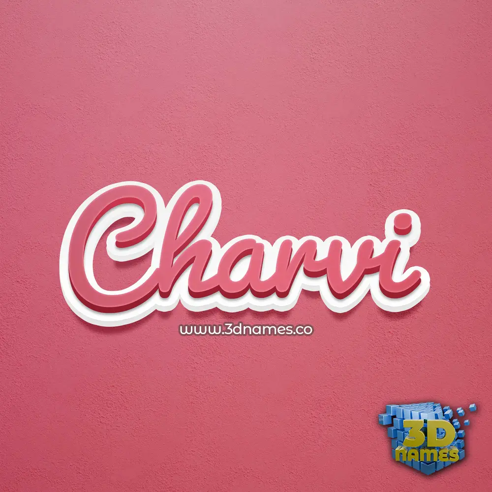 charvi in Red Scribble style - 3D name wallpaper