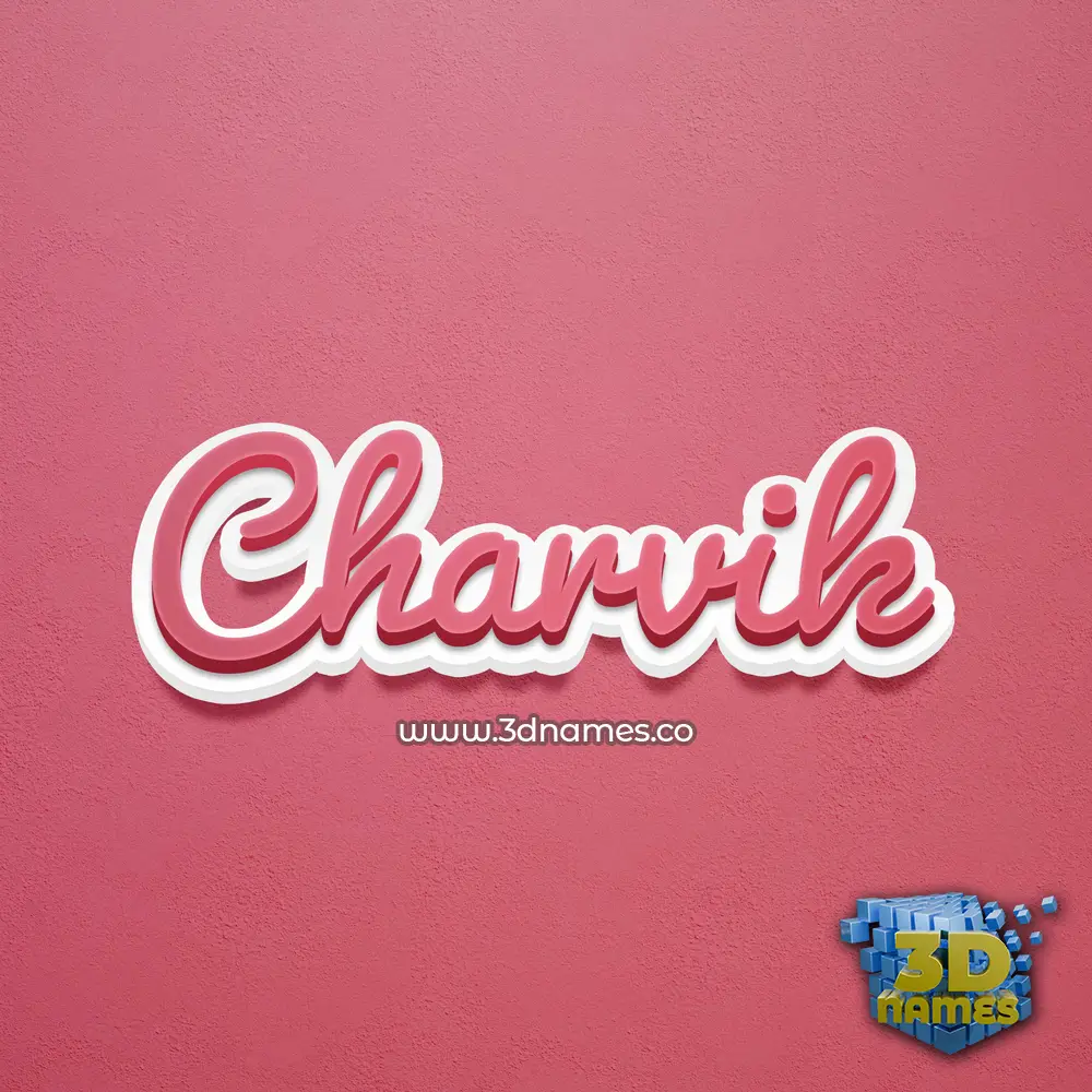 charvik in Red Scribble style - 3D name wallpaper