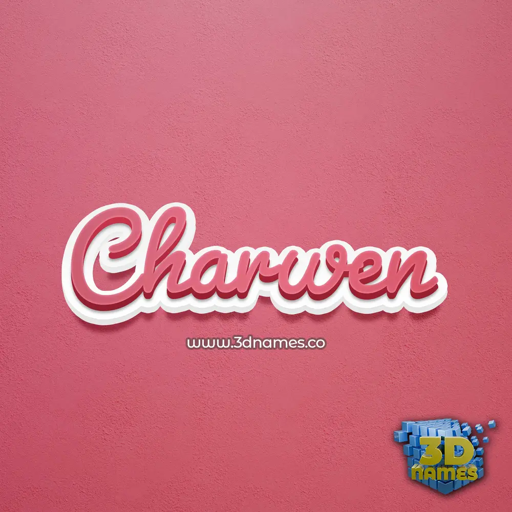 charwen in Red Scribble style - 3D name wallpaper