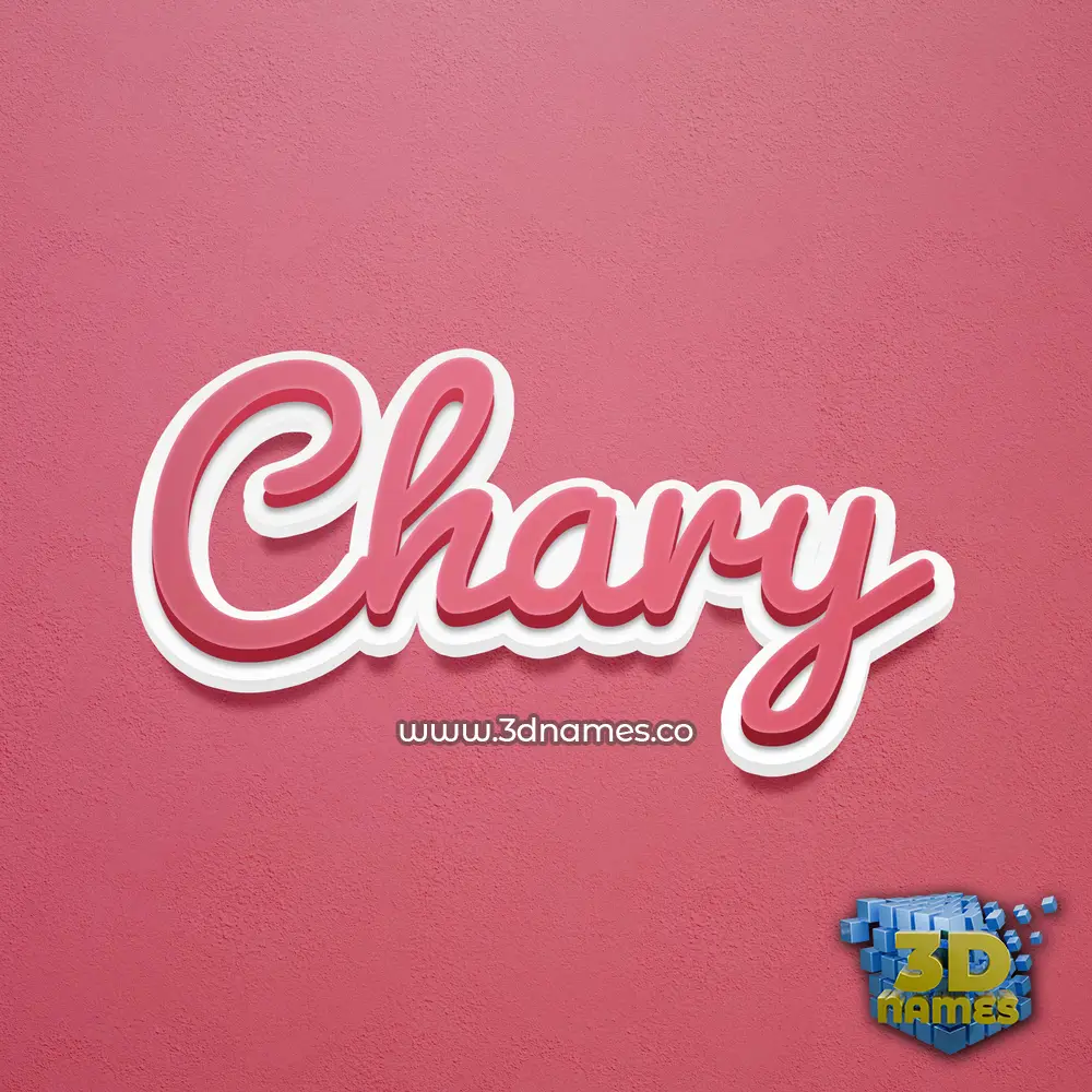 chary in Red Scribble style - 3D name wallpaper