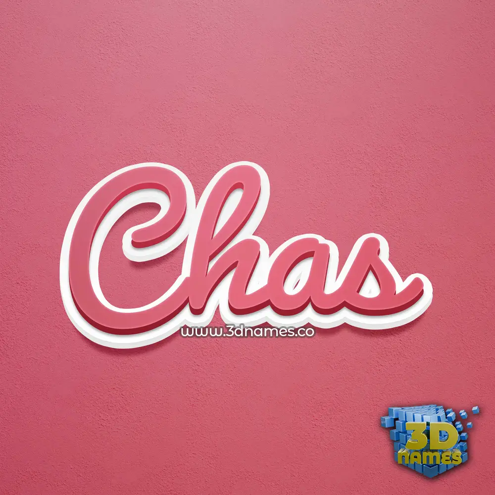 chas in Red Scribble style - 3D name wallpaper