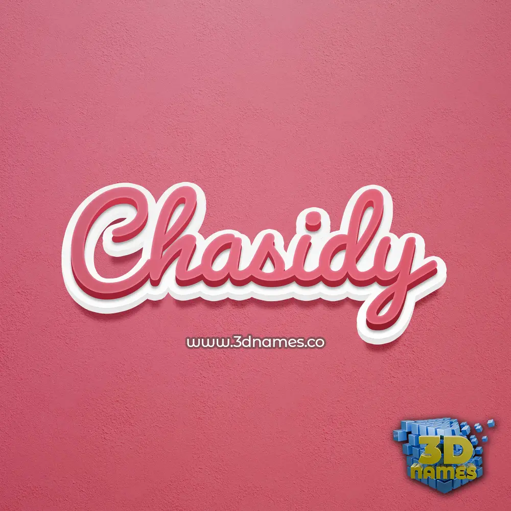 chasidy in Red Scribble style - 3D name wallpaper