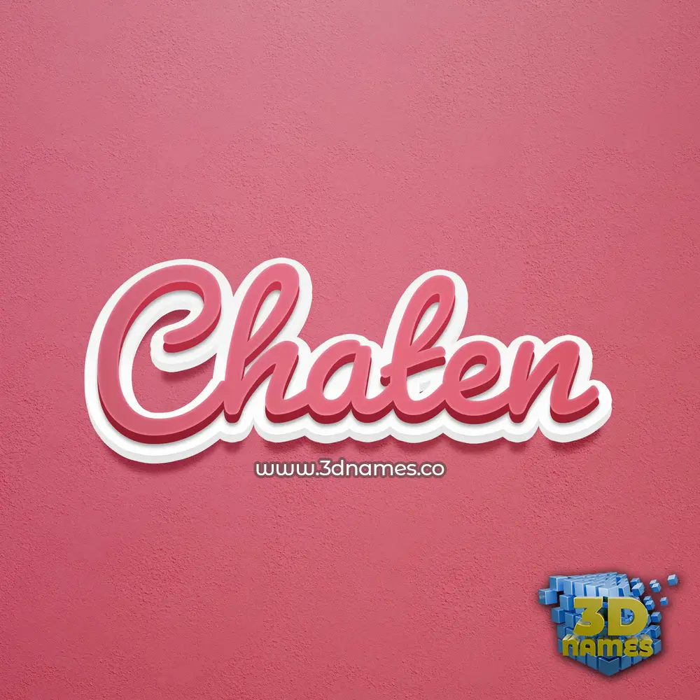 chaten in Red Scribble style - 3D name wallpaper