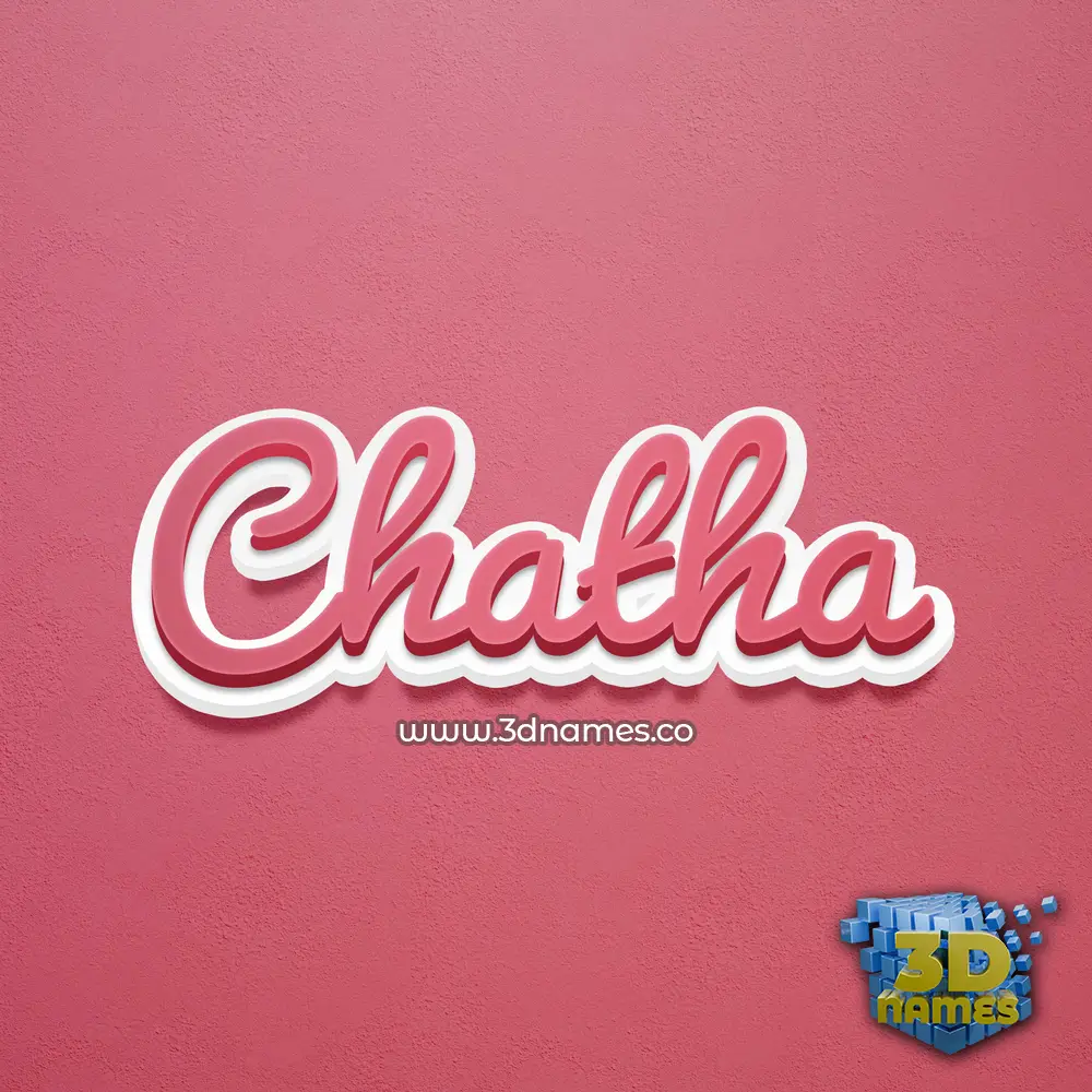 chatha in Red Scribble style - 3D name wallpaper