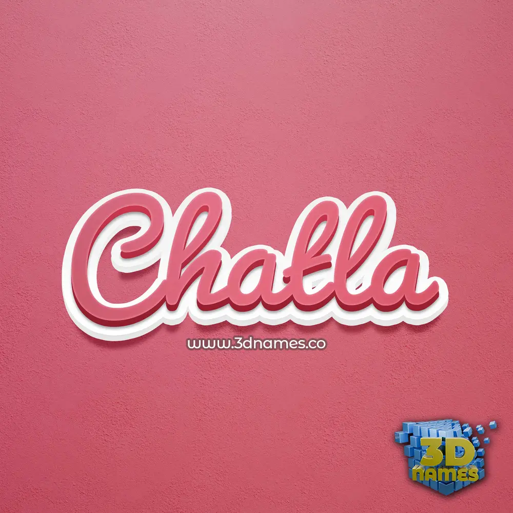 chatla in Red Scribble style - 3D name wallpaper