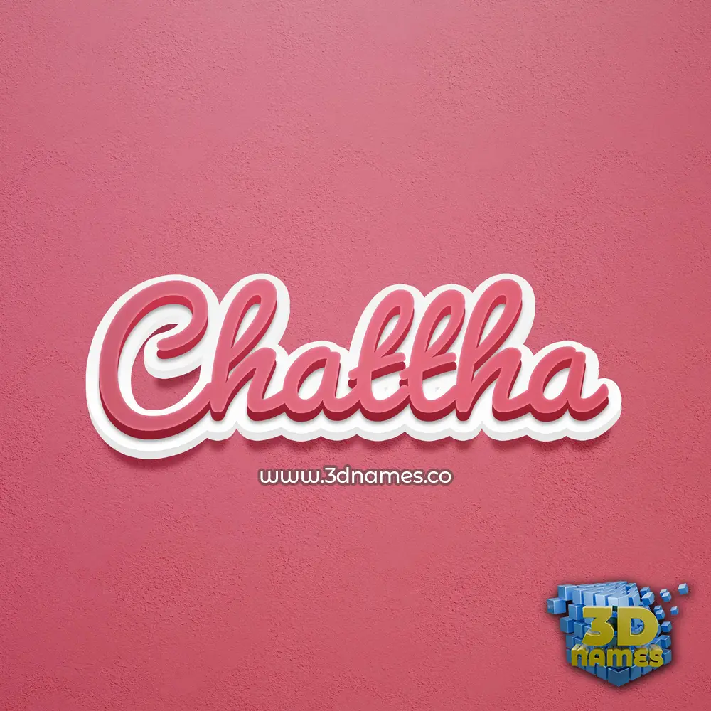 chattha in Red Scribble style - 3D name wallpaper