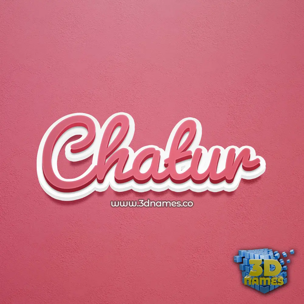 chatur in Red Scribble style - 3D name wallpaper