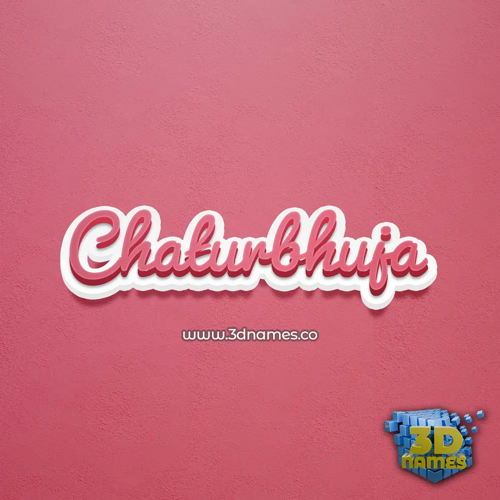 chaturbhuja in Red Scribble style - 3D name wallpaper