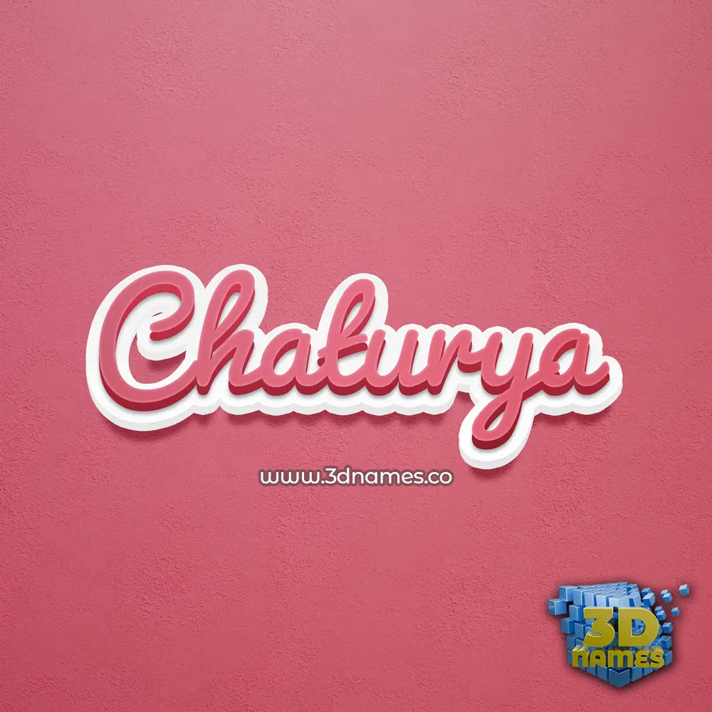chaturya in Red Scribble style - 3D name wallpaper