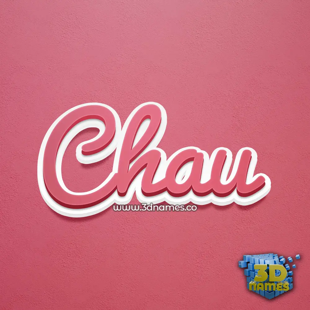 chau in Red Scribble style - 3D name wallpaper