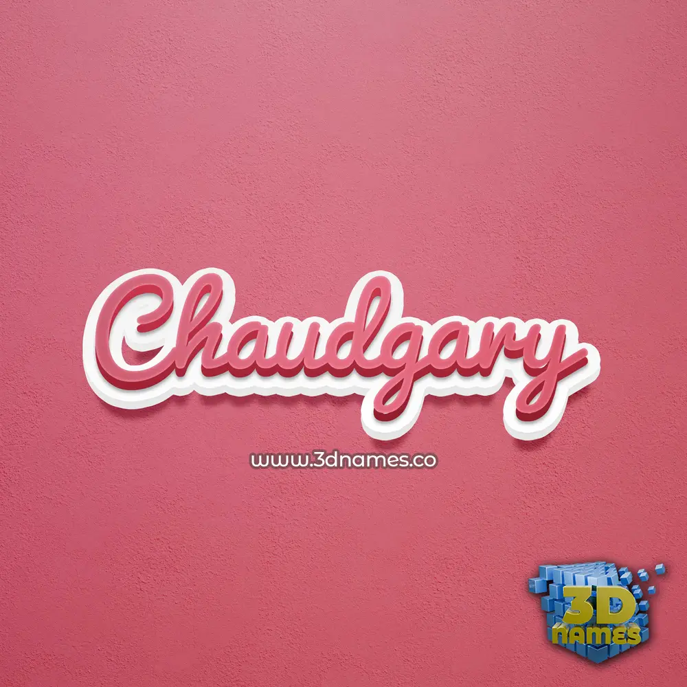 chaudgary in Red Scribble style - 3D name wallpaper