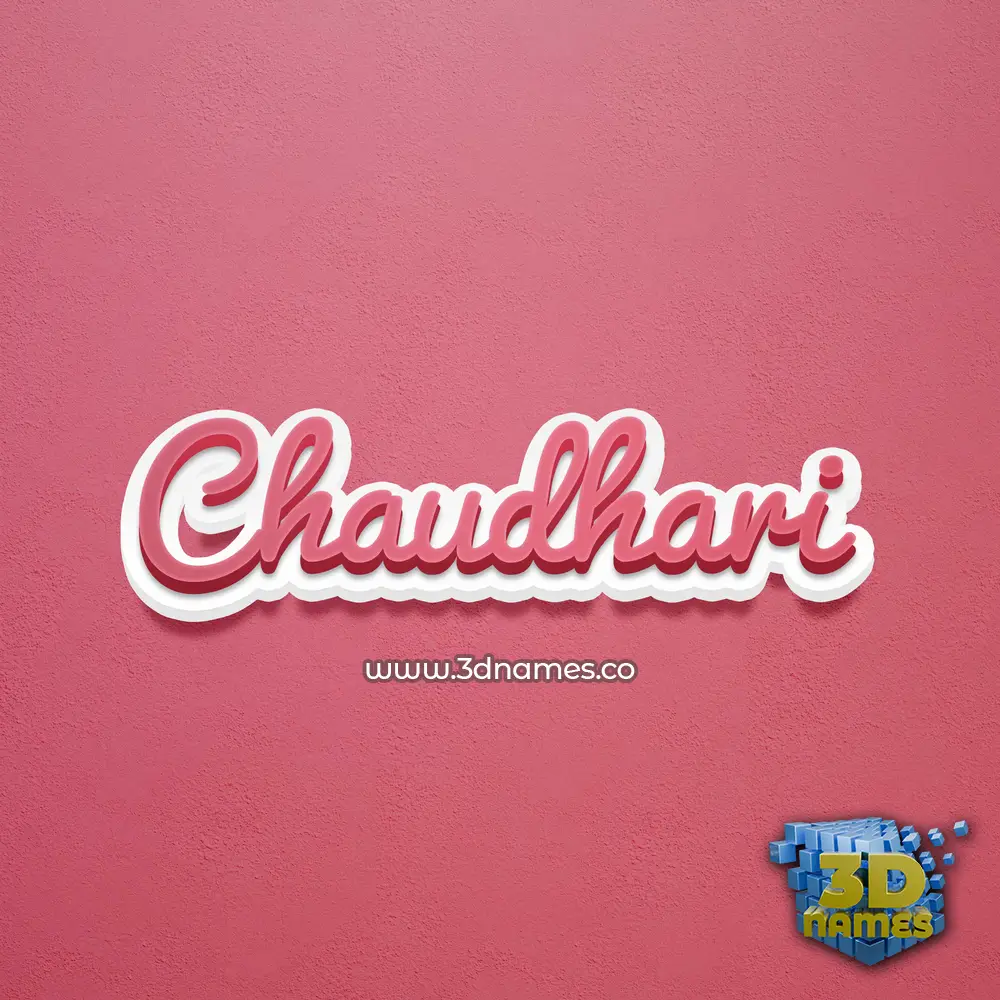 chaudhari in Red Scribble style - 3D name wallpaper