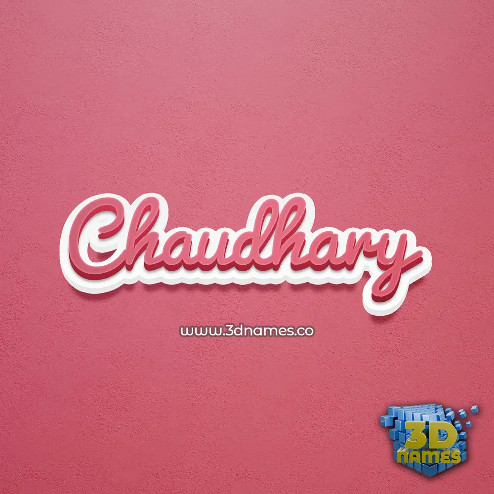 chaudhary in Red Scribble style - 3D name wallpaper