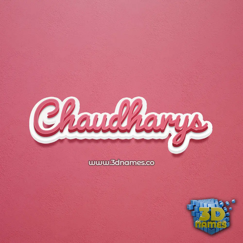chaudharys in Red Scribble style - 3D name wallpaper