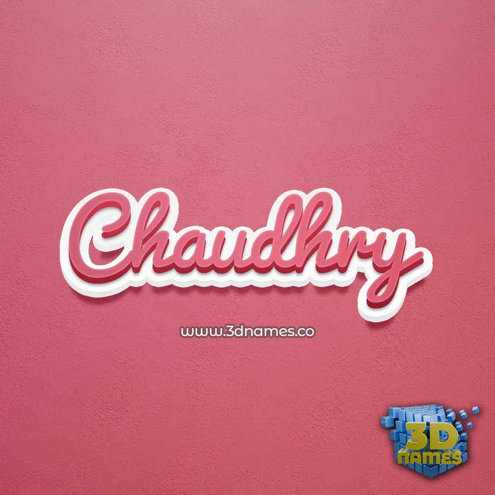 chaudhry in Red Scribble style - 3D name wallpaper