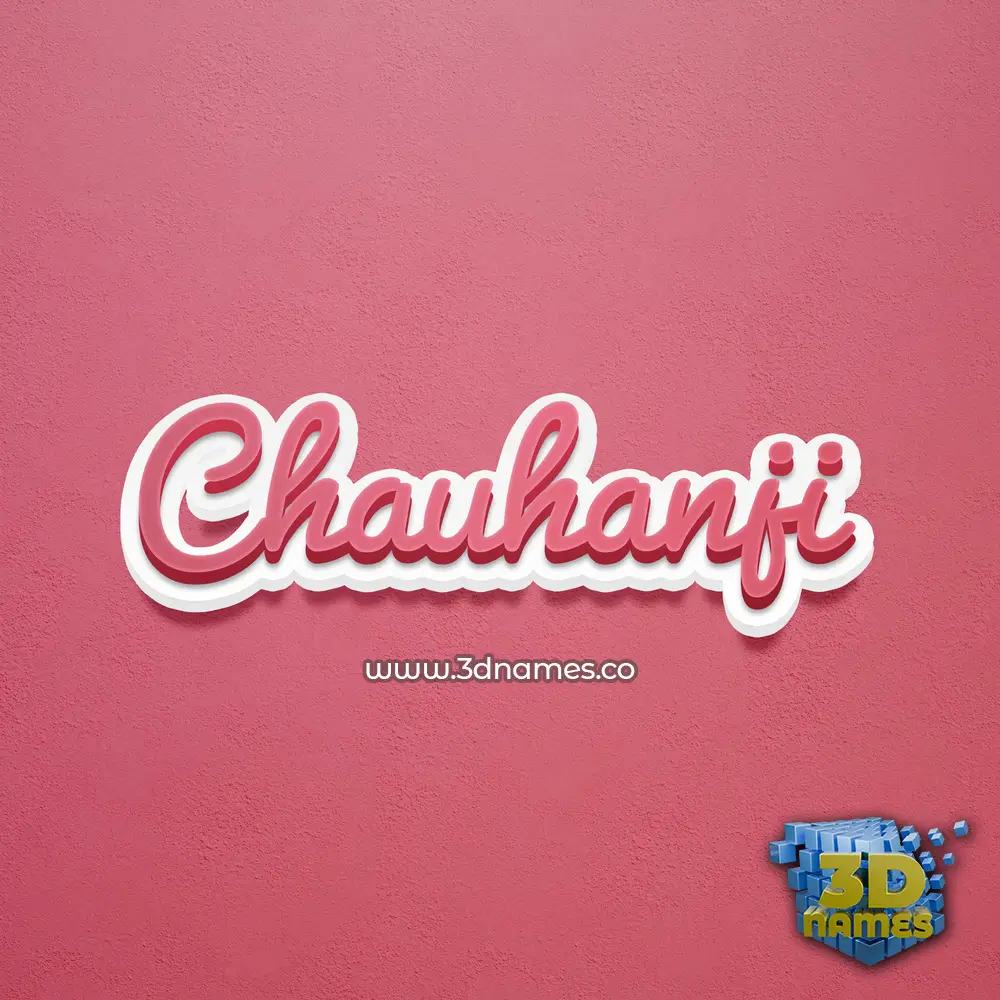 chauhanji in Red Scribble style - 3D name wallpaper