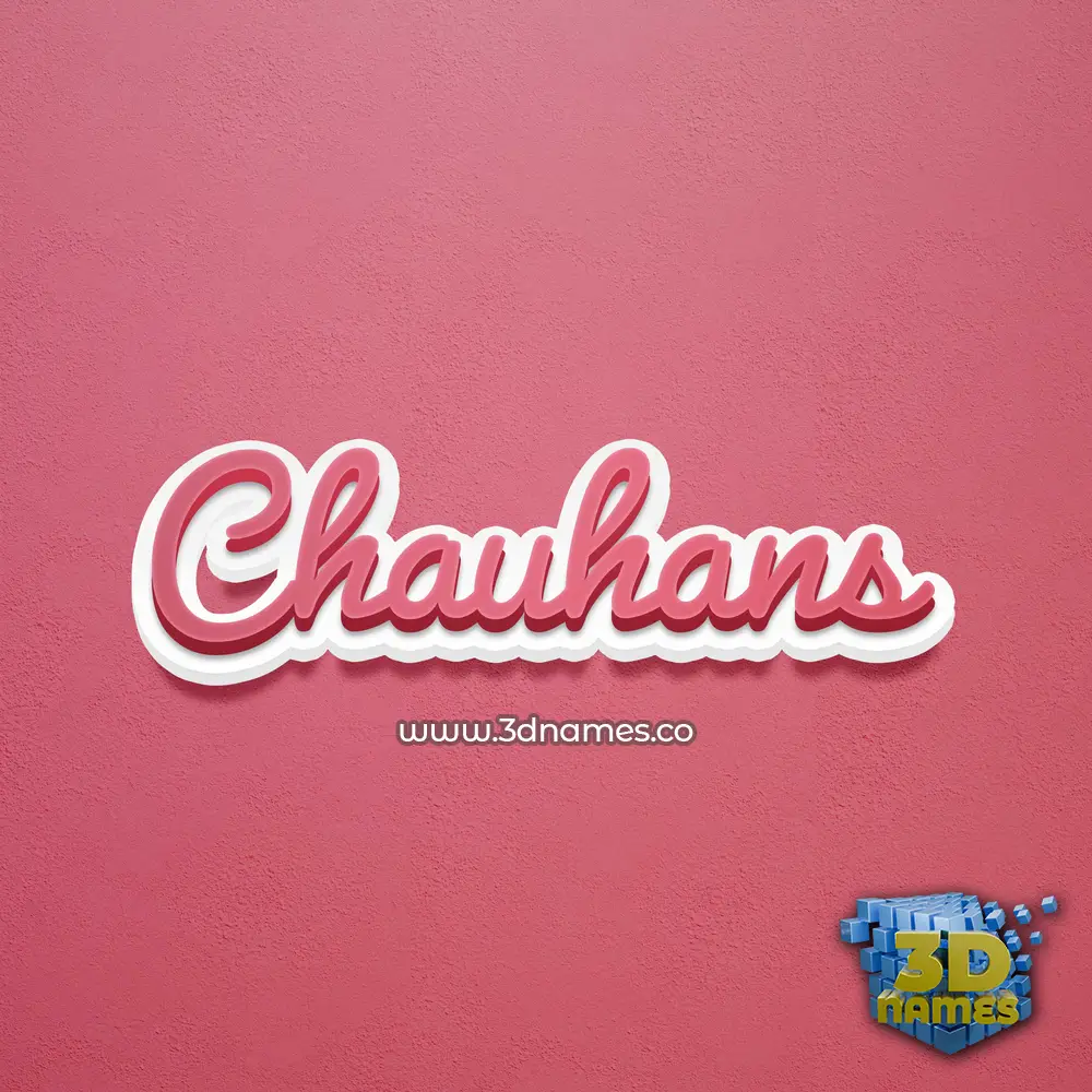 chauhans in Red Scribble style - 3D name wallpaper