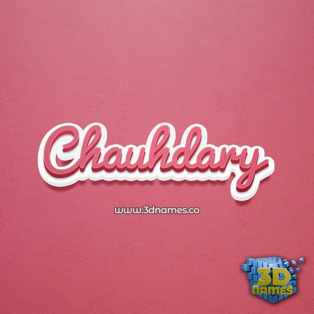chauhdary in Red Scribble style - 3D name wallpaper