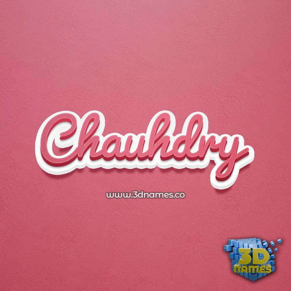chauhdry in Red Scribble style - 3D name wallpaper