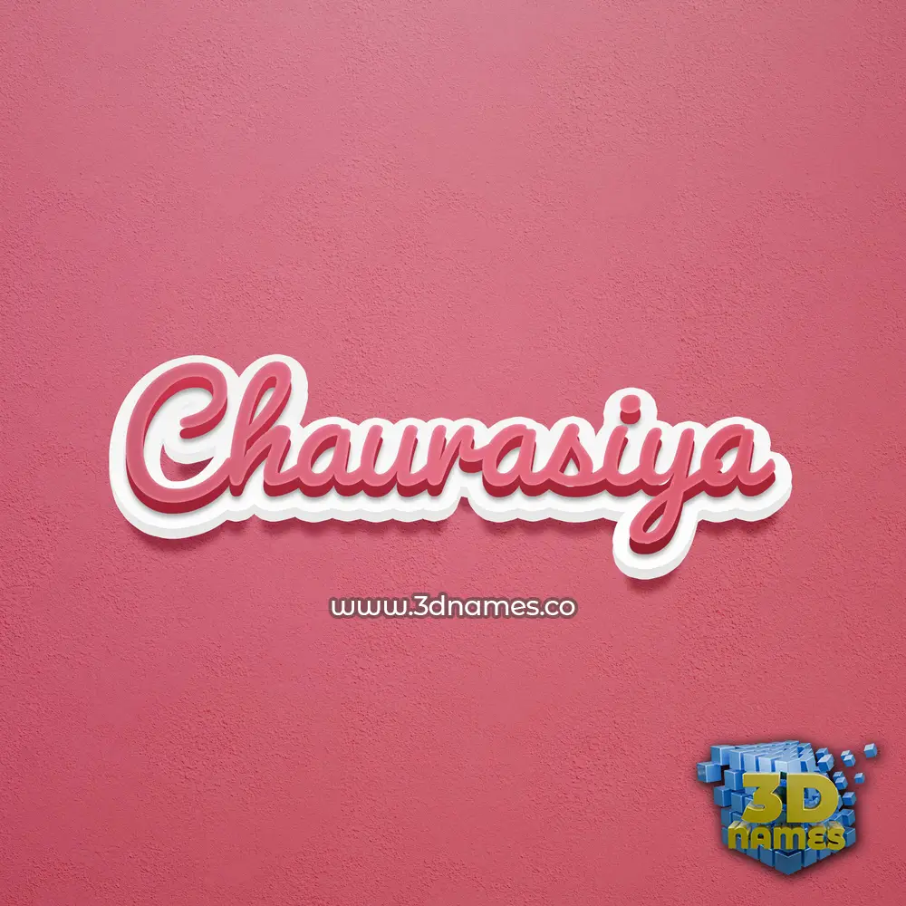 chaurasiya in Red Scribble style - 3D name wallpaper