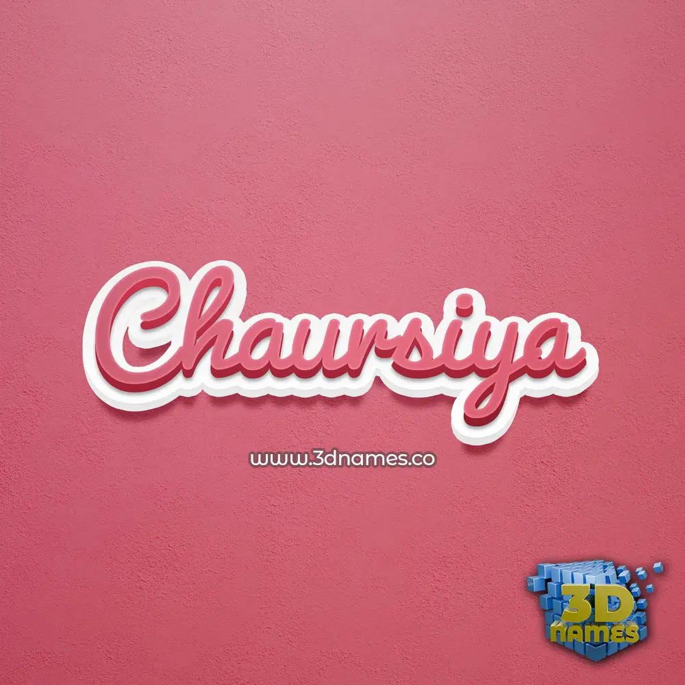chaursiya in Red Scribble style - 3D name wallpaper