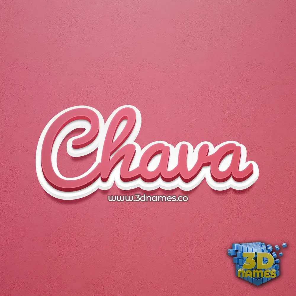 chava in Red Scribble style - 3D name wallpaper