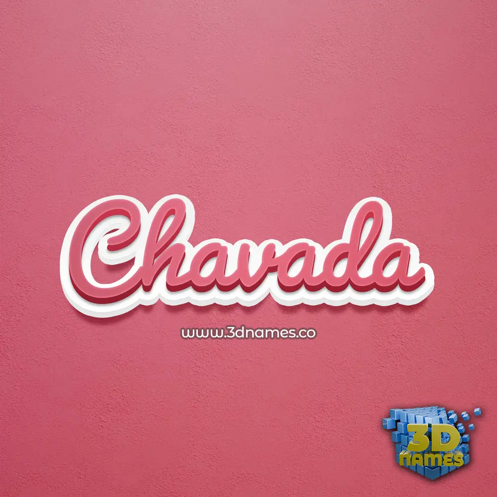 chavada in Red Scribble style - 3D name wallpaper