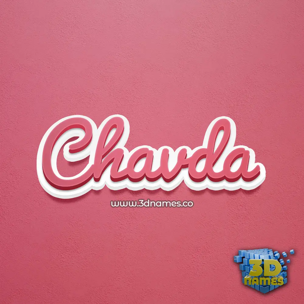 chavda in Red Scribble style - 3D name wallpaper