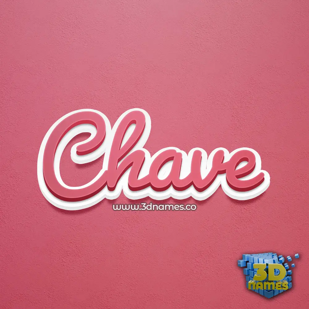 chave in Red Scribble style - 3D name wallpaper