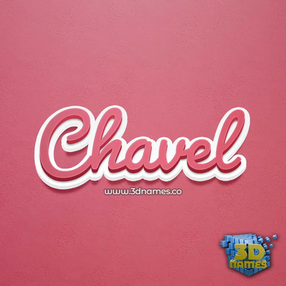 chavel in Red Scribble style - 3D name wallpaper