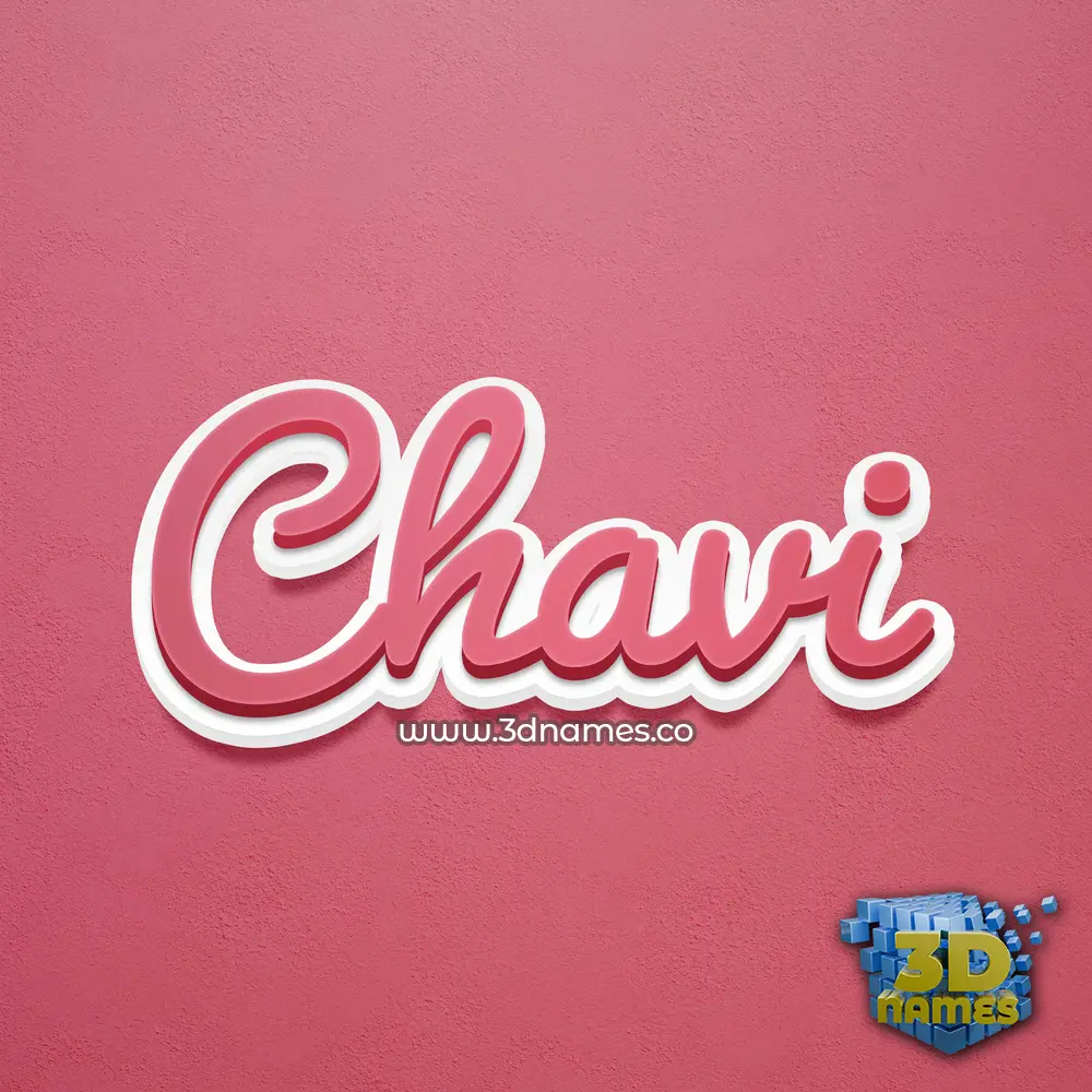 chavi in Red Scribble style - 3D name wallpaper