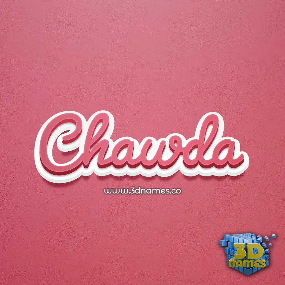 chawda in Red Scribble style - 3D name wallpaper