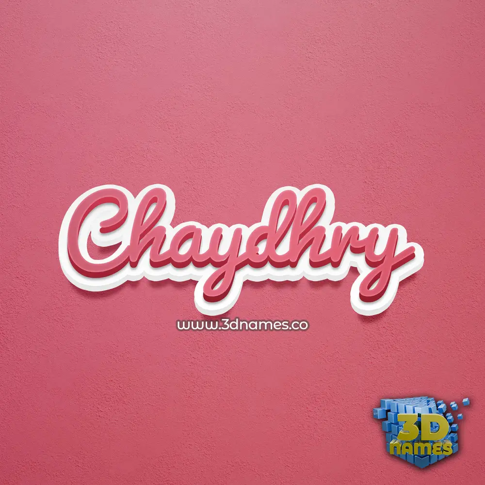 chaydhry in Red Scribble style - 3D name wallpaper