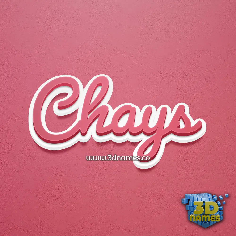 chays in Red Scribble style - 3D name wallpaper