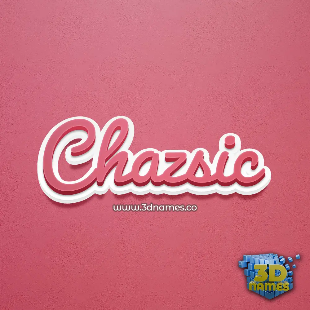 chazsic in Red Scribble style - 3D name wallpaper