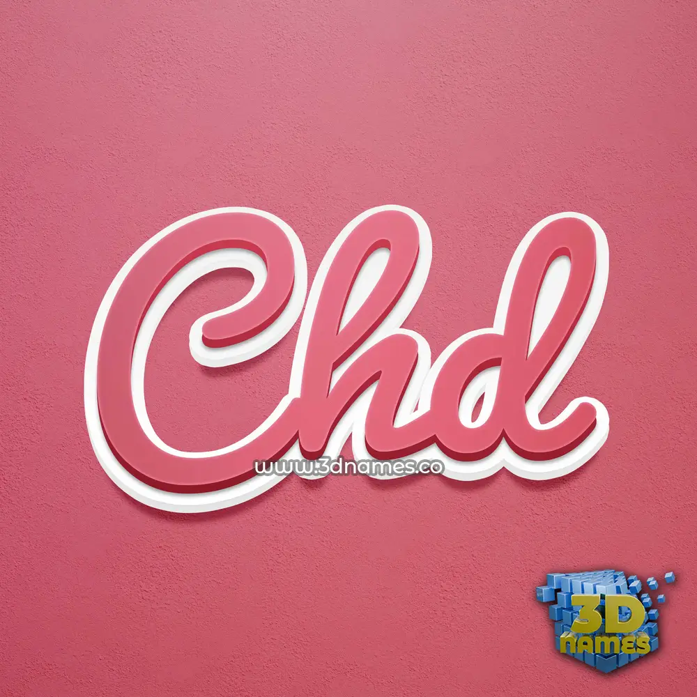 chd in Red Scribble style - 3D name wallpaper