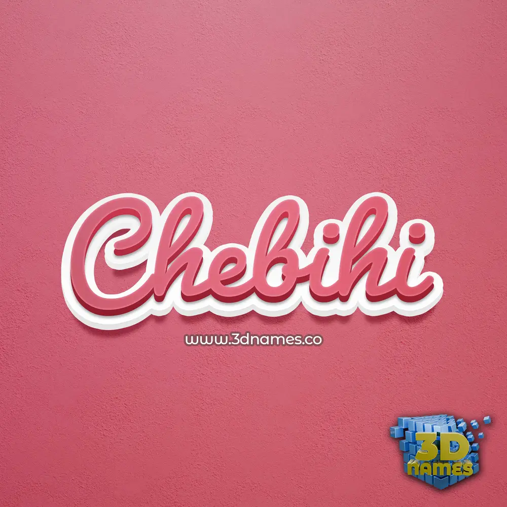 chebihi in Red Scribble style - 3D name wallpaper