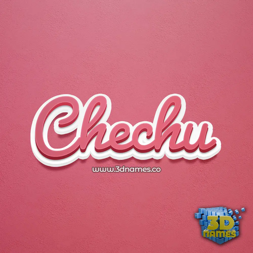 chechu in Red Scribble style - 3D name wallpaper