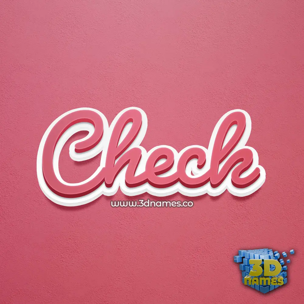 check in Red Scribble style - 3D name wallpaper