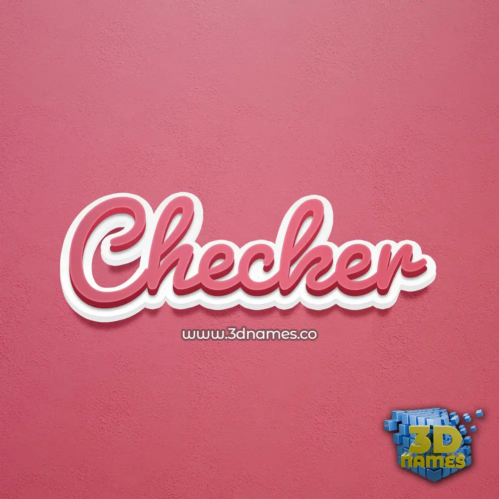 checker in Red Scribble style - 3D name wallpaper