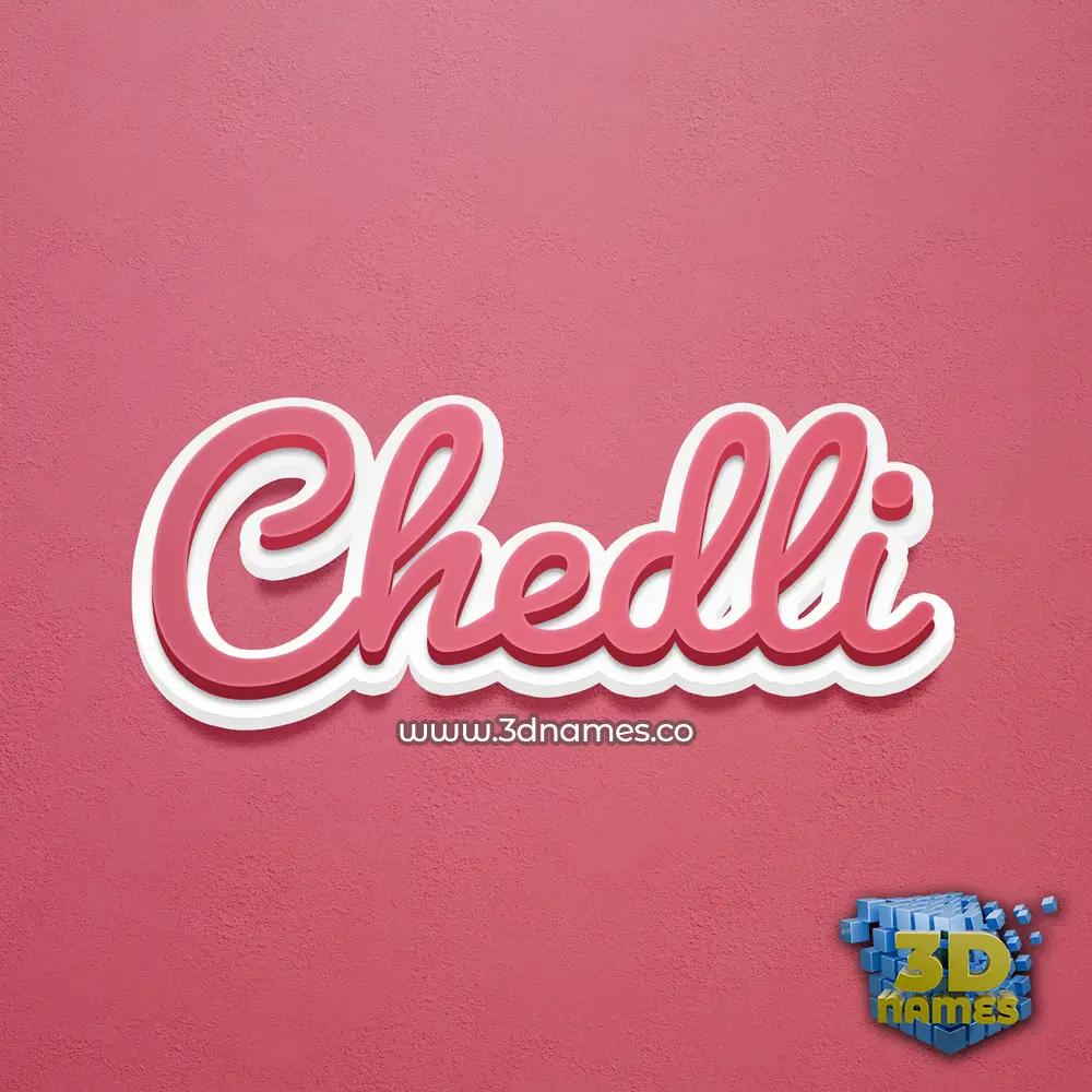 chedli in Red Scribble style - 3D name wallpaper