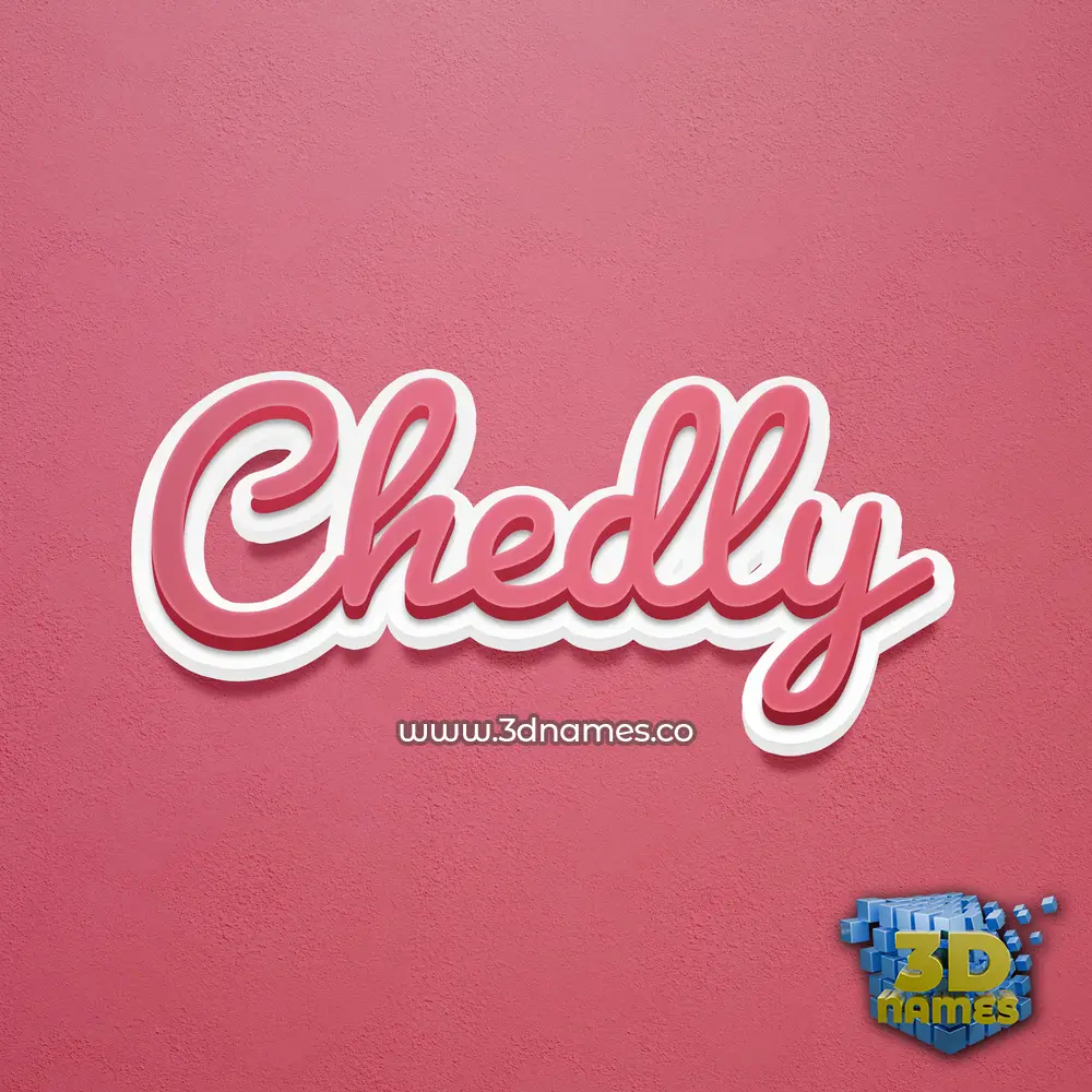 chedly in Red Scribble style - 3D name wallpaper