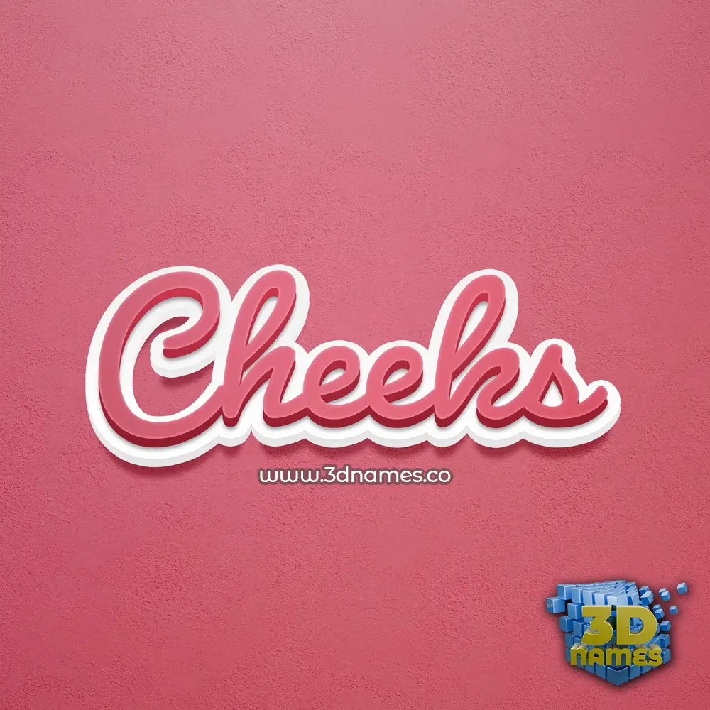 cheeks in Red Scribble style - 3D name wallpaper
