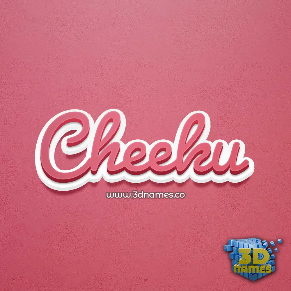 cheeku in Red Scribble style - 3D name wallpaper