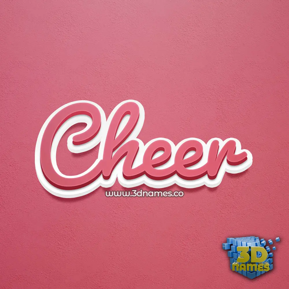 cheer in Red Scribble style - 3D name wallpaper