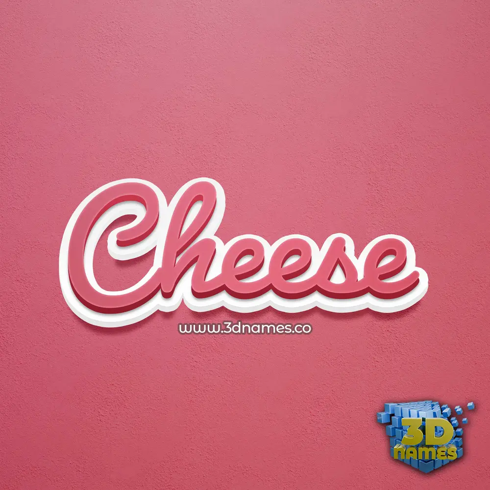cheese in Red Scribble style - 3D name wallpaper