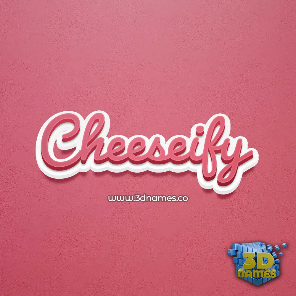 cheeseify in Red Scribble style - 3D name wallpaper