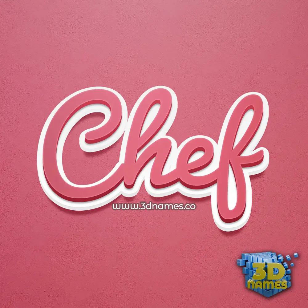 chef in Red Scribble style - 3D name wallpaper